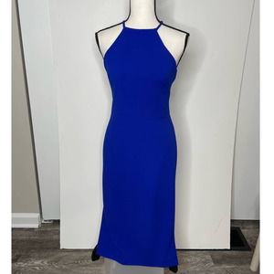 Betsey Johnson Blue Midi Dress Open Back Size 4 Strappy Halter